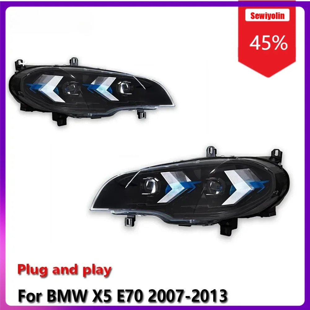 

Sewiyolin Car LED Lamp Headlight Light Assemblies For BMW X5 E70 2007-2013 Auto Fog DRL Brake Turn Signal Lamp Plug And Play