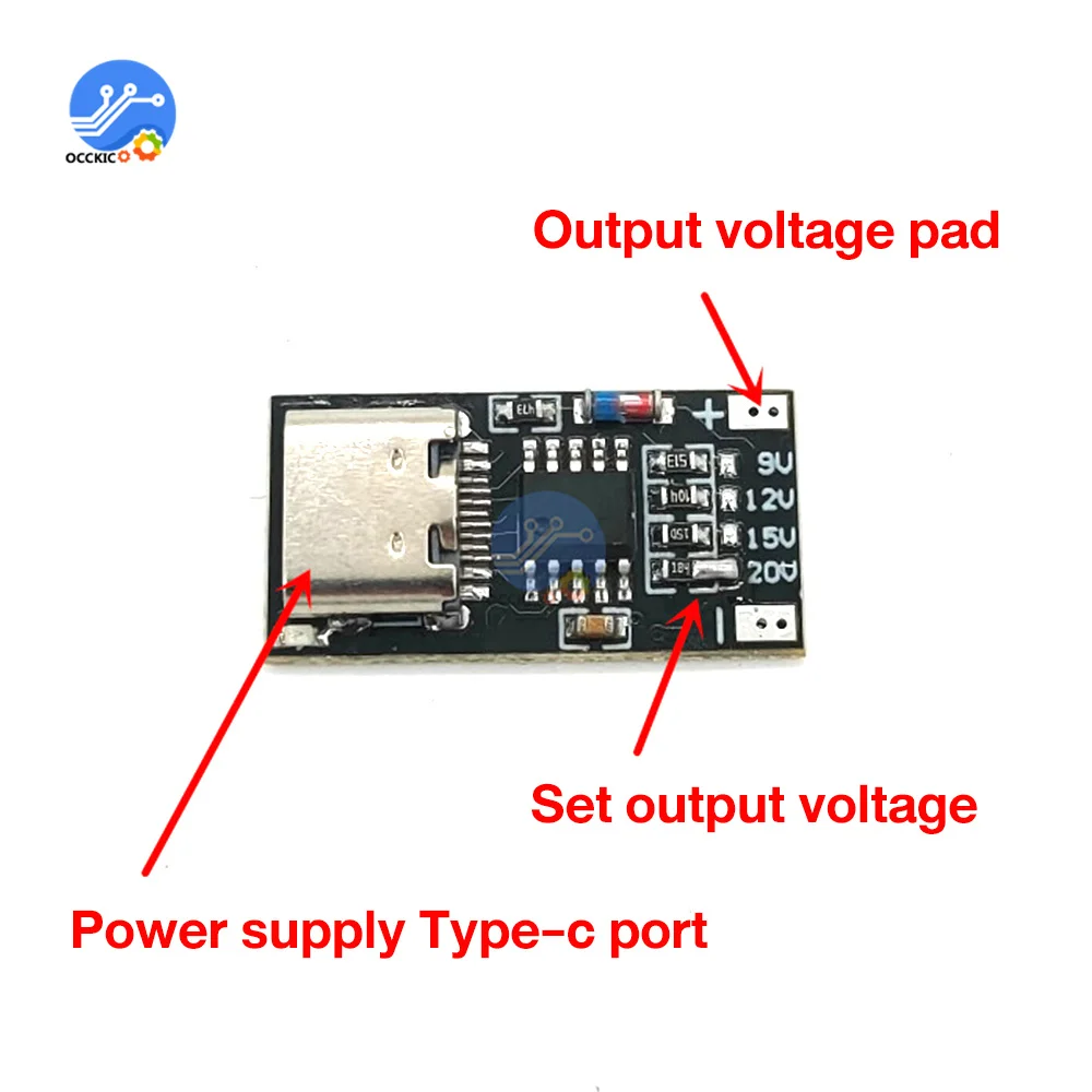 USB-C PD Trigger Board Module PD/QC Decoy Board Fast Charge USB Type-c to 12v High Speed Charger Power Delivery Boost Module