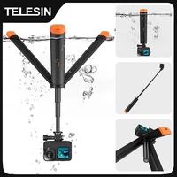 TELESIN-barra de flotabilidad subacuática para buceo, palo de Selfie extensible, trípode para Gopro Insta360 DJI OSMO, accesorios de Cámara de Acción