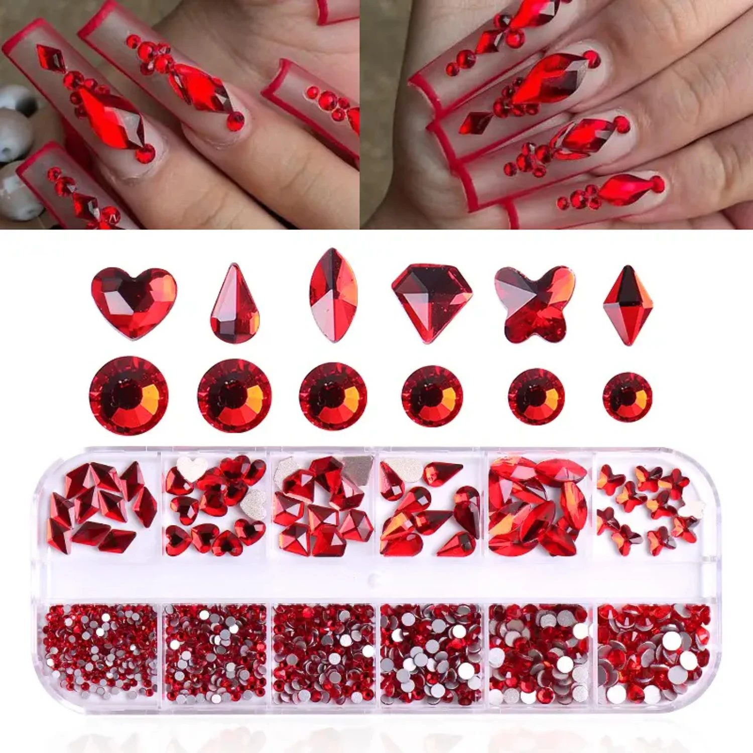 Stunning 3D Flat Back Rhinestones & Crystals for DIY Nail Art. Glass Gems for Glamorous Nail Designs. Elevate Manicure Creativit