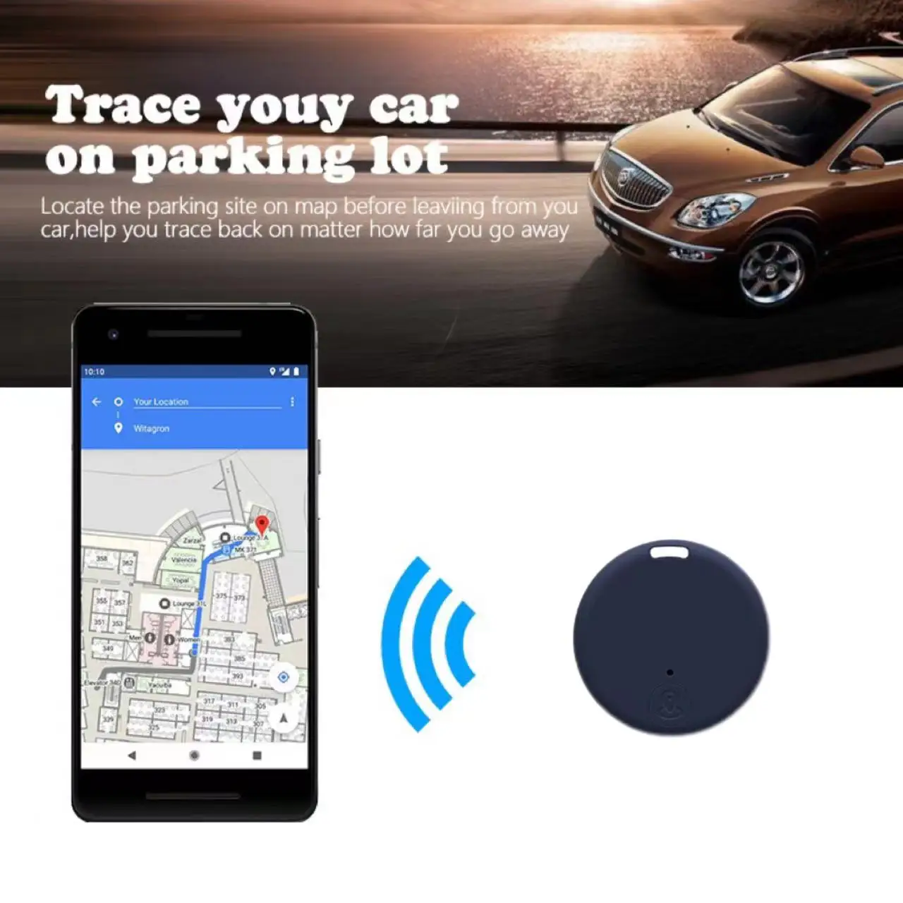 มินิปลุก Anti-Lost สมาร์ทแท็กไร้สายที่รองรับบลูทูธ4.0 Tracker เด็กกระเป๋าสตางค์ Key Finder สัตว์เลี้ยง GPS locator