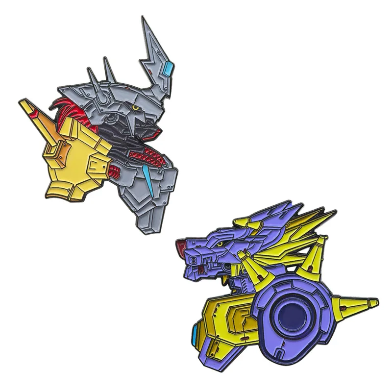 Anime Digimon Adventure Pins War Greymon Abzeichen Metall Garurumon Anhänger Digital Monster Broschen Rucksack Kleidung Revers ACG Spielzeug