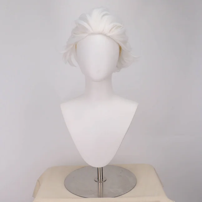 Peluca de Cosplay Ursula, pelo corto blanco de la sirenita para adultos, pelucas de Cosplay sintéticas resistentes al calor