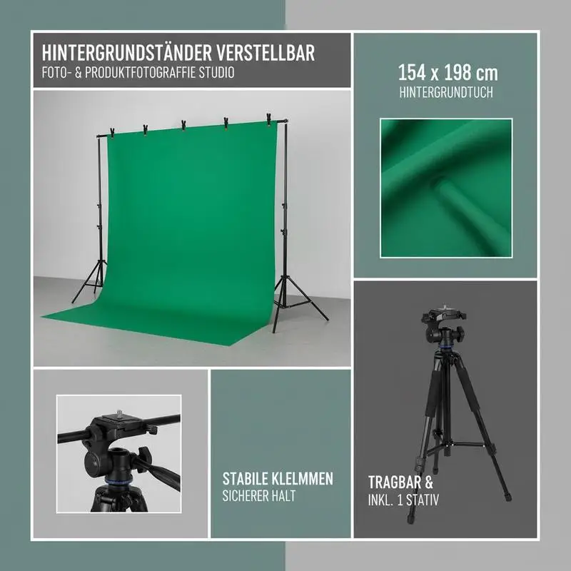 Backdrop Stand, 5 x 6.5 ft Adjustable Photo Backdrop Stand Kit, Portable Background Backdrop Stand with 3 Crossbars, Heavy Duty Projector Screen Stand, for Wedding, Photo Video Studio & Party - view 5