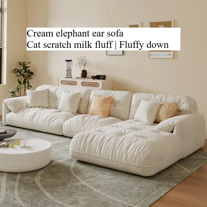 

Minimalist Modern Sofa Living Room Double White Cloud Sofa Lazy 3 Seater Soft Puff Japanese Designer Replica House Accessories