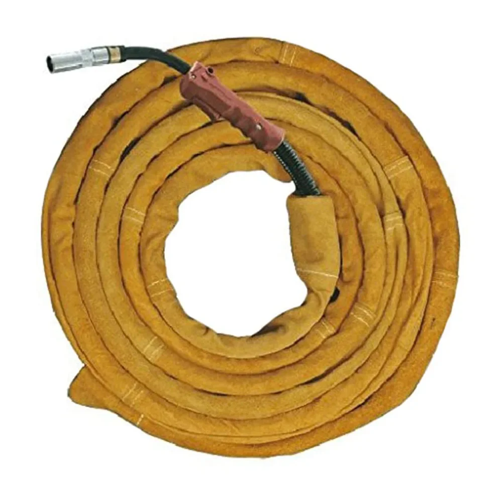 1PC 3.5/7/10/15M TIG Welding Torch Cable Cover Stitched Mig/plasma Cable Sleeves Tig Cover Yellow Leather Tools Accessories