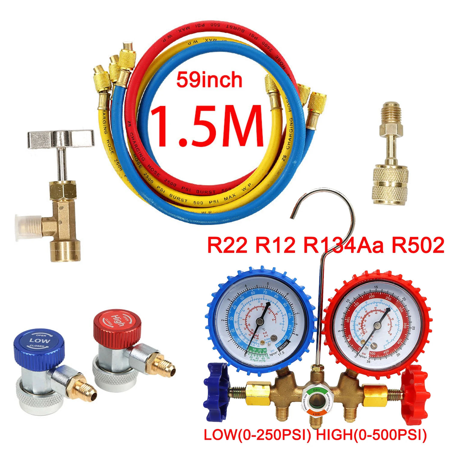 R404A R134a AC diagnostyczny zestaw mierników z rurkami rozgałęźnymi klimatyzacji czynnik chłodniczy z ciśnieniem fluorowym Tester miernika