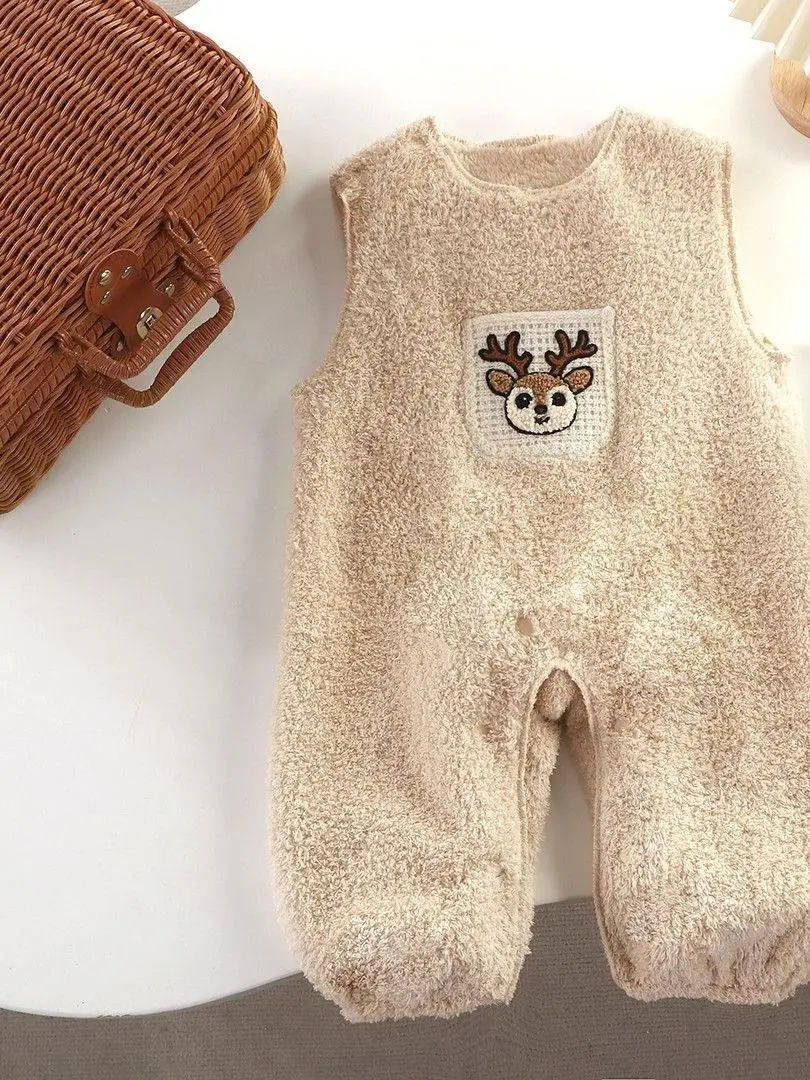Baby Girl's Fce Lined Outfit Autumn Winter New Sle Rer Pants Set Warm Casual Rabbit Fur Clothing for Infants And Todd...