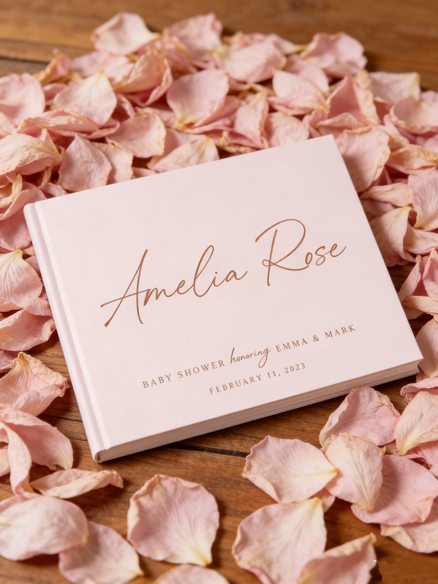 

Персонализированная книга пожеланий для гостей на вечеринку в честь рождения ребенка, пастельно-розовый и розово-золотой скрапбук, доступны различные цветовые варианты