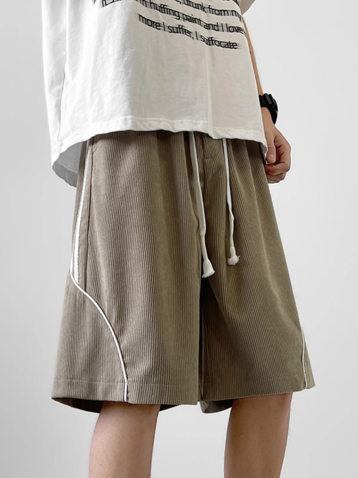 

Мужские летние тонкие свободные дышащие повседневные бриджи в американском стиле для баскетбола, большие размеры, модные спортивные бриджи средней длины