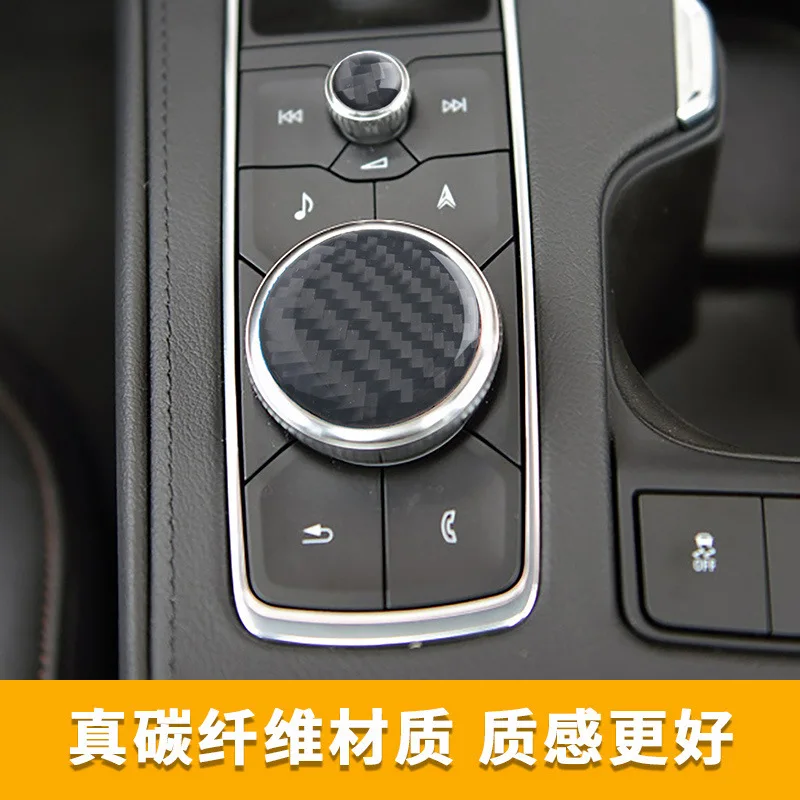 ينطبق على كاديلاك 18 XT4 ألياف الكربون حجم المقبض مفتاح الترتر ملصق CT6 زر التحكم المركزي حلقة الزخرفية