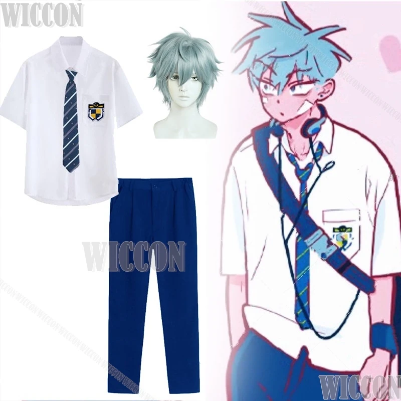 

Till Cosplay Suit wig ALIEN STAGE Korean School Uniform Blouse Tie Boy Pant Clothes Performance Halloween Homecoming Day Outfit