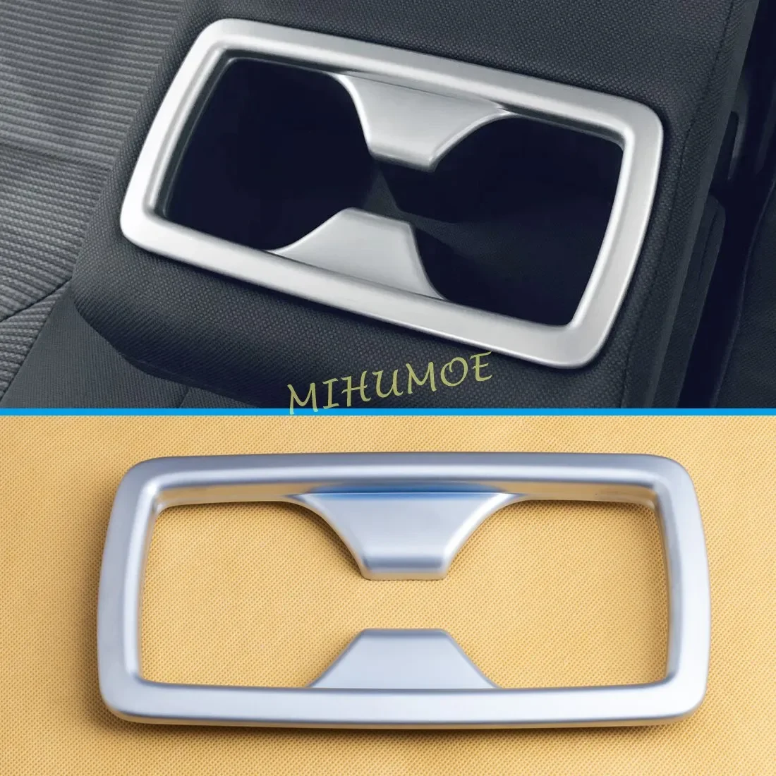 Car Rear Seat Water Cup Holder Cover Trim Accessories For Toyota Highlander Kluger 2020 2021 2022 2023 2024 ABS Chrome