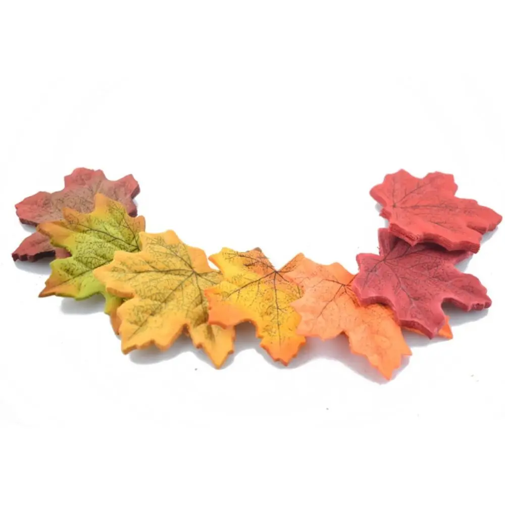 50Pcs/Pack Maple Leaves Simulated Maple Leaves Plants Leaf Artificial Leaf Plants DIY Handmade Stacked Maple Leaves Thanksgiving