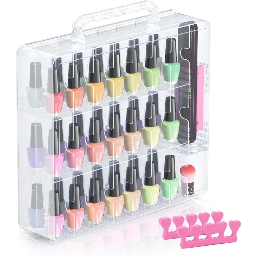 

Beloving Nail Polish Organizer 48 Bottles Transparent Nail Polish Holder with Adjustable Divider for Gel Nail Polish Storage an