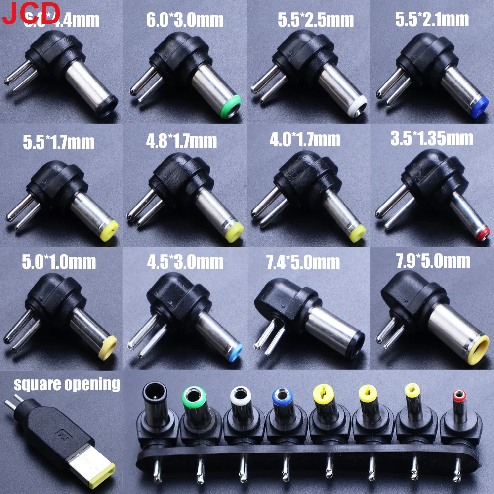 DC Power Male Plug Connector 2Pin Charger Adapter 5.5x2.5/2.1/1.7/4.8x1.7/4.0x1.7/3.5x1.35mm For HP DELL Laptop Notebook Compute
