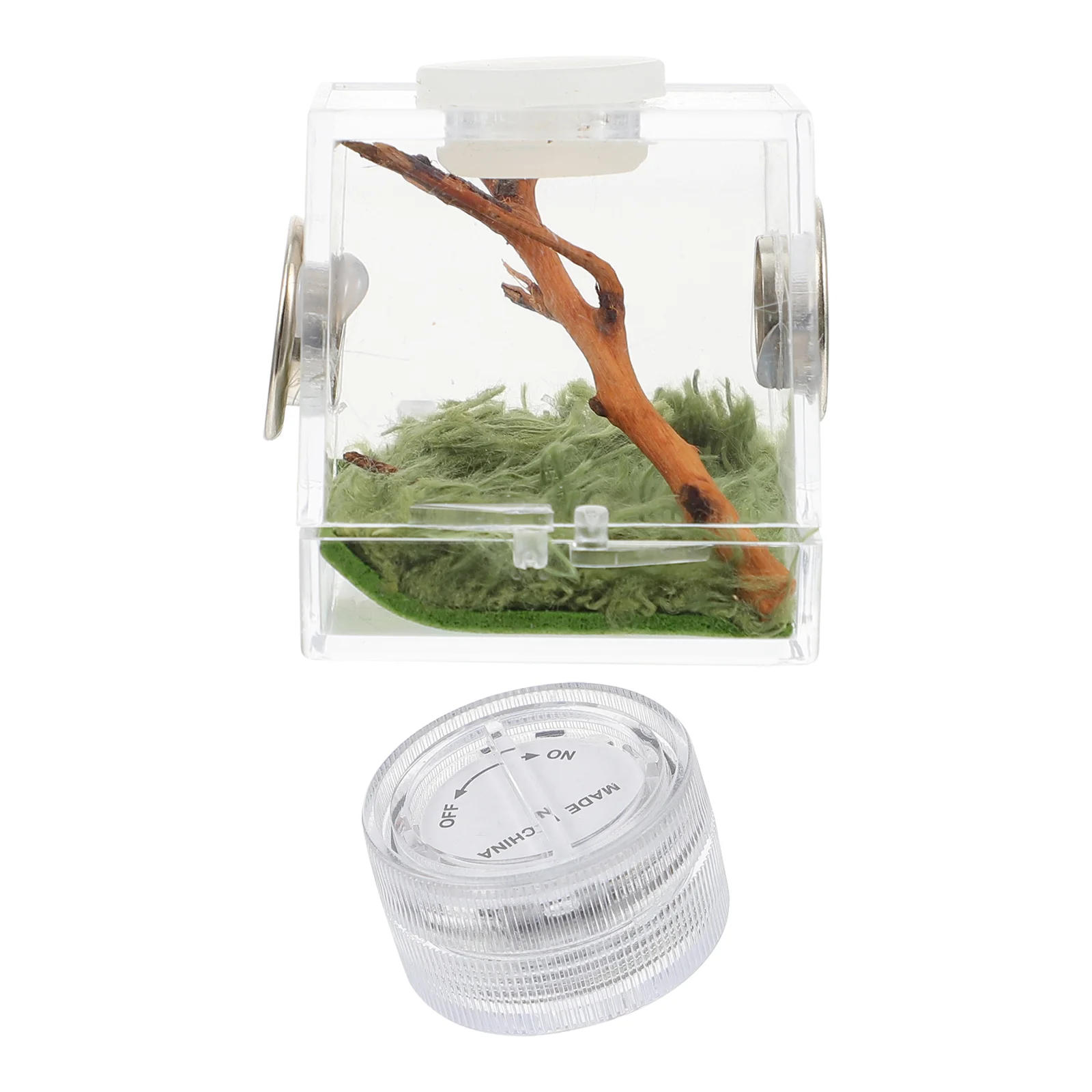 Container Jumping Spider Breeding Box Tarantula Enclosure Carrier Wood Stick Insect Tank Cage