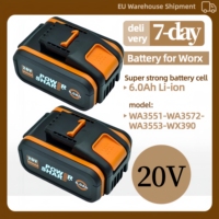 Professional Grade 20V Lithium Battery Worx WX550 WX373 WX290 Tools 8000mAh Long Cycle Life