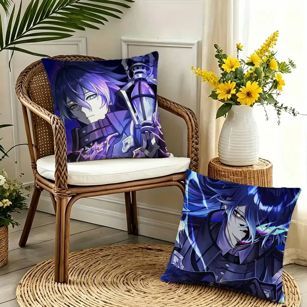 

Genshin Impact Flins Double-sided print Pillow Case for Sofa Living Room Home office Decor Protective Cover