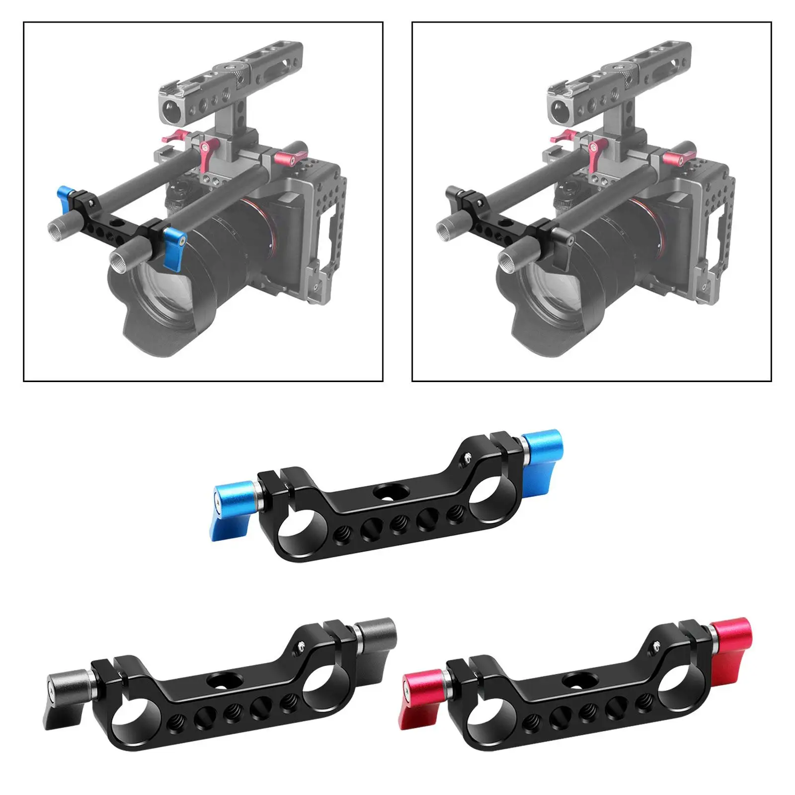 15mm Railblock Equipment Replacement Rod Clamp Mount Camera for Video Camcorder DSLR Camera Rig Shoulder Support Rail System