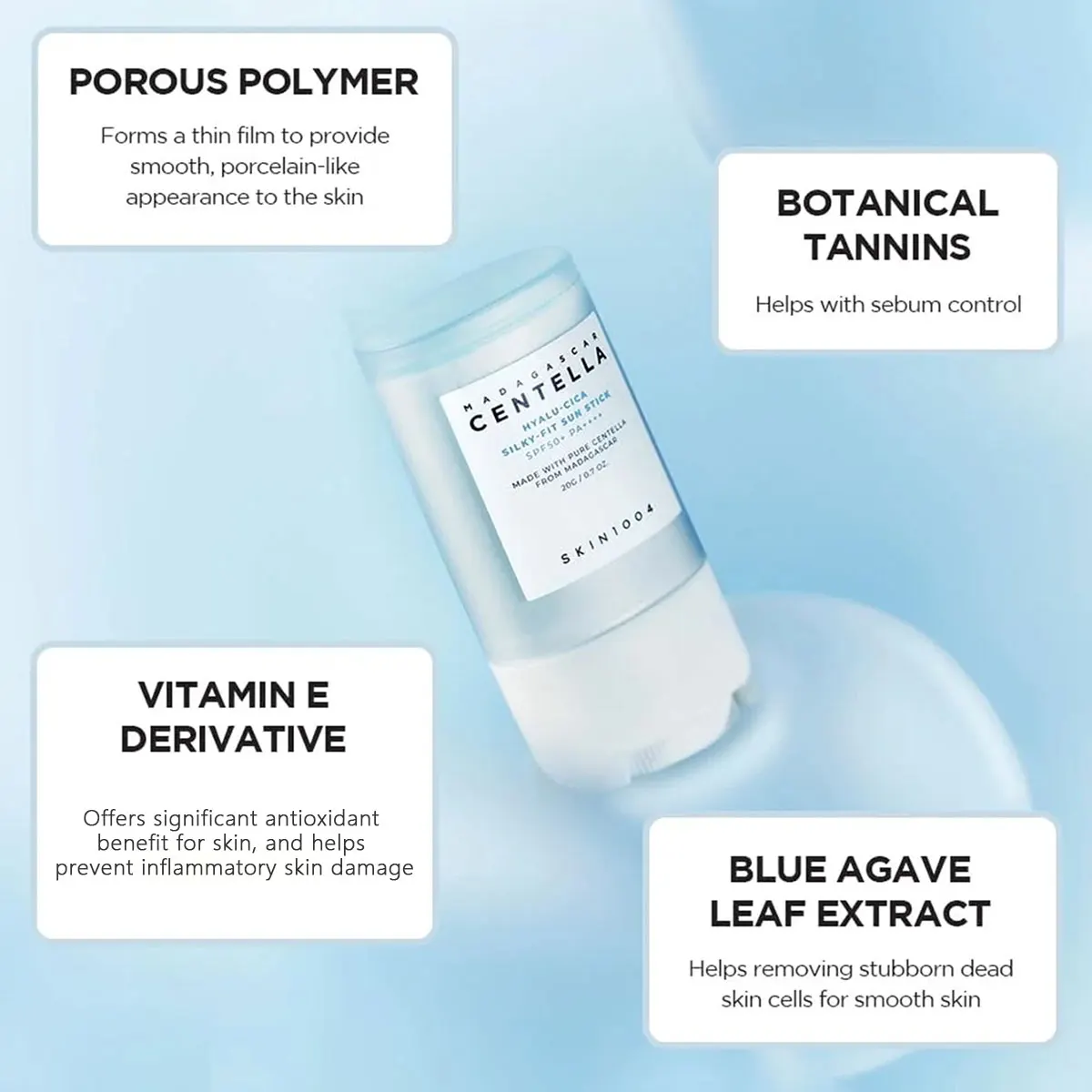 SKIN1004 Madagascar Centella Hyalu-Cica Silky-Fit Sun Stick,Hydrous Silky Texture,Quick Absorbing,Korean Skincare,Korean Makeup view 2