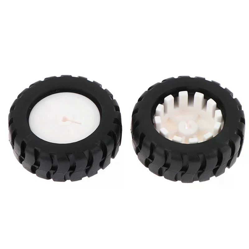 2pcs D-Axis Rubber Tire Robot Accessories Tracking Trolley Model Wheel For N20 Motor Car Robot DIY Toys Parts