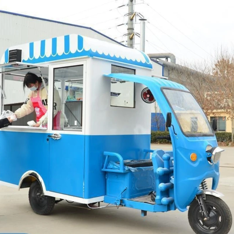 Three-wheeled fried skewers dining car, mobile breakfast car, stall multi-functional snack car, gourmet four wheels