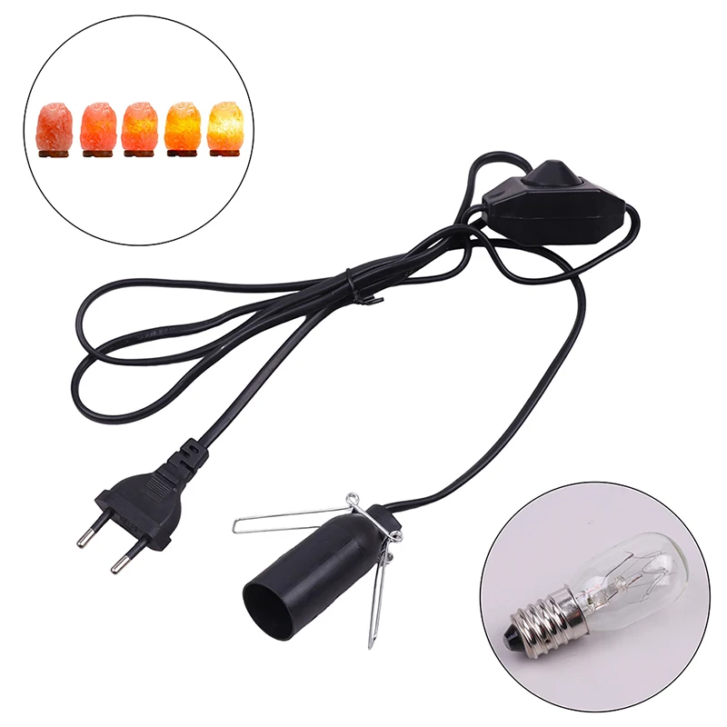 1.5m Power Cord Cable with Dimmer ON OFF Switch Metal Clip E14 E12 Base Hanglamp Holder Socket Plug Cord for Salt Rock Lava Lamp