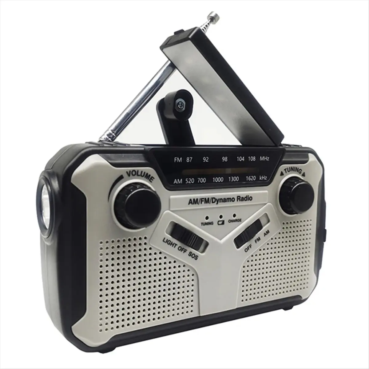 【♮•▲Today-Only!】Solar Radio, AM/FM Portable Crank Radio Dynamo Emergency Radio with 2500 MAh Rechargeable Battery, SOS Alarm for
