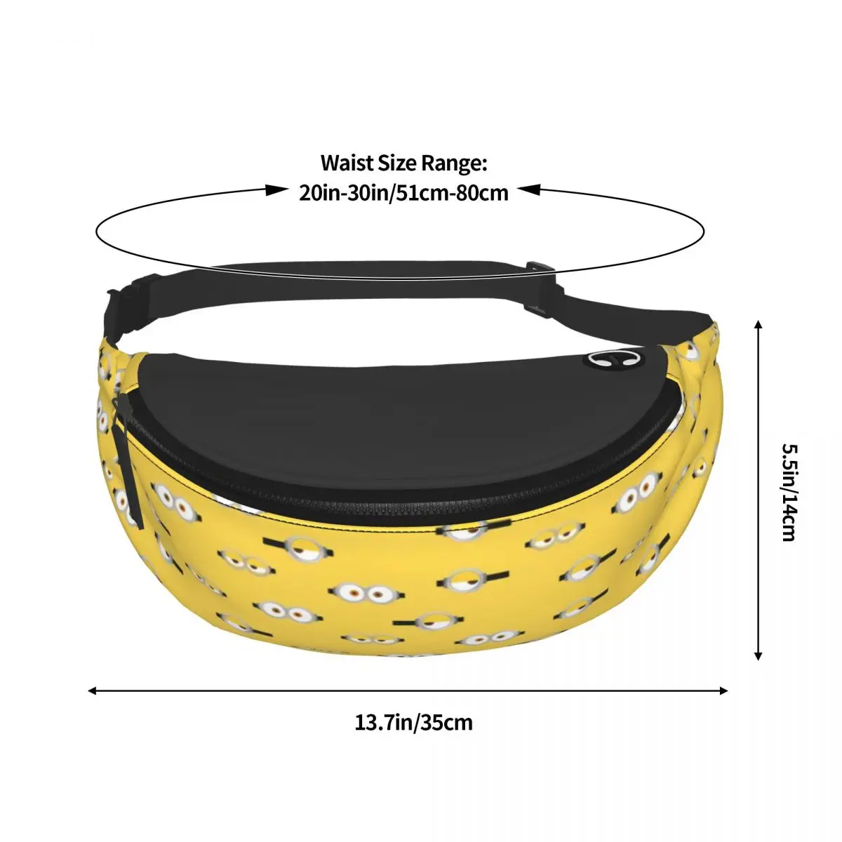 Personalizado minions mangá fanny pacote para homens mulheres moda dos desenhos animados minion crossbody cintura saco viajando telefone bolsa de dinheiro