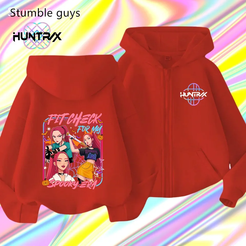 

Autumn KPop Demon Hunters Zipper Hoodie Kids Long Sleeve Sweatshirt Sportswear Anime Cartoon Boys Clothes Girls Trendy​