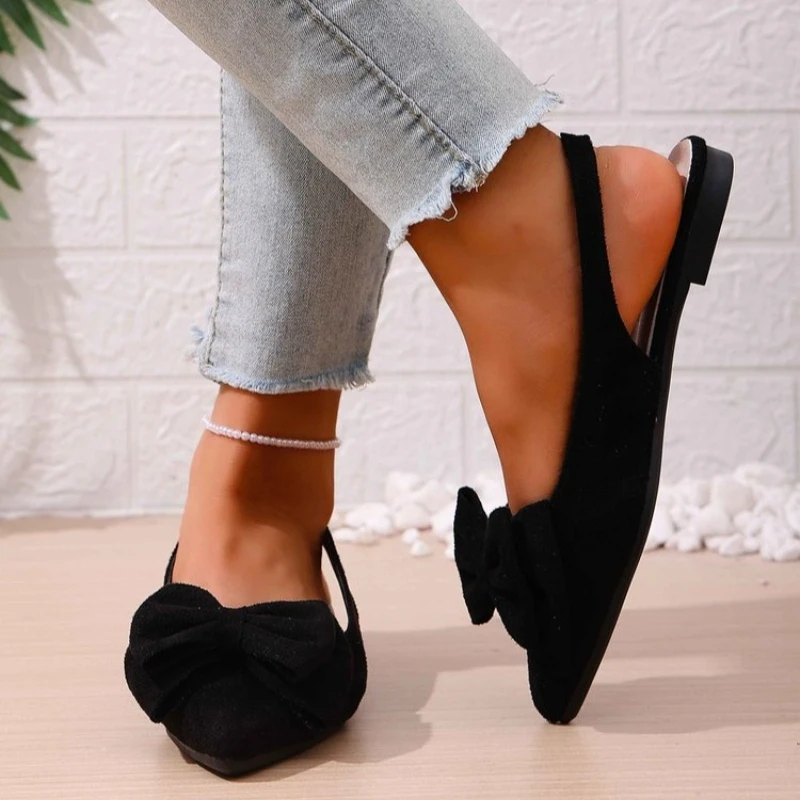 

Летние новые модные женские сандалии с острым носком, удобные черные повседневные легкие туфли на низком каблуке