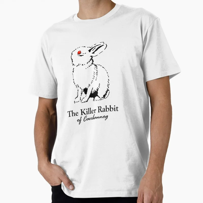 

The Killer Rabbit of Caerbannog 80s British comedy Monty Python Funny Gift T shirt Large size Tops 100% cotton printed clothes