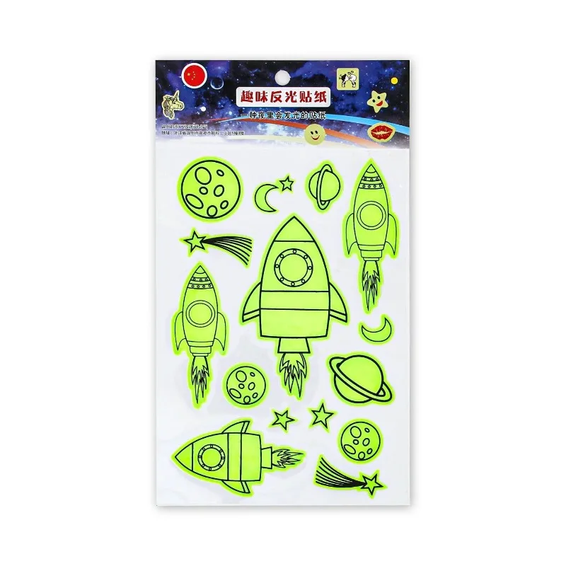 Adorable Cartoon Reflective Safety Stickers Backpack Clear Smiley Face Waterproof Self Adhesive Decorative School Bag Accessory