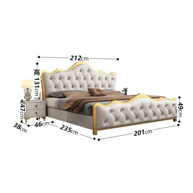 النوم سرير مزدوج غرفة نوم فاخرة تخزين اللوح الأمامي سرير الحديثة الملك كاماس دي ماتريمونيو Dormitorio اكسسوارات أثاث المنزل #5