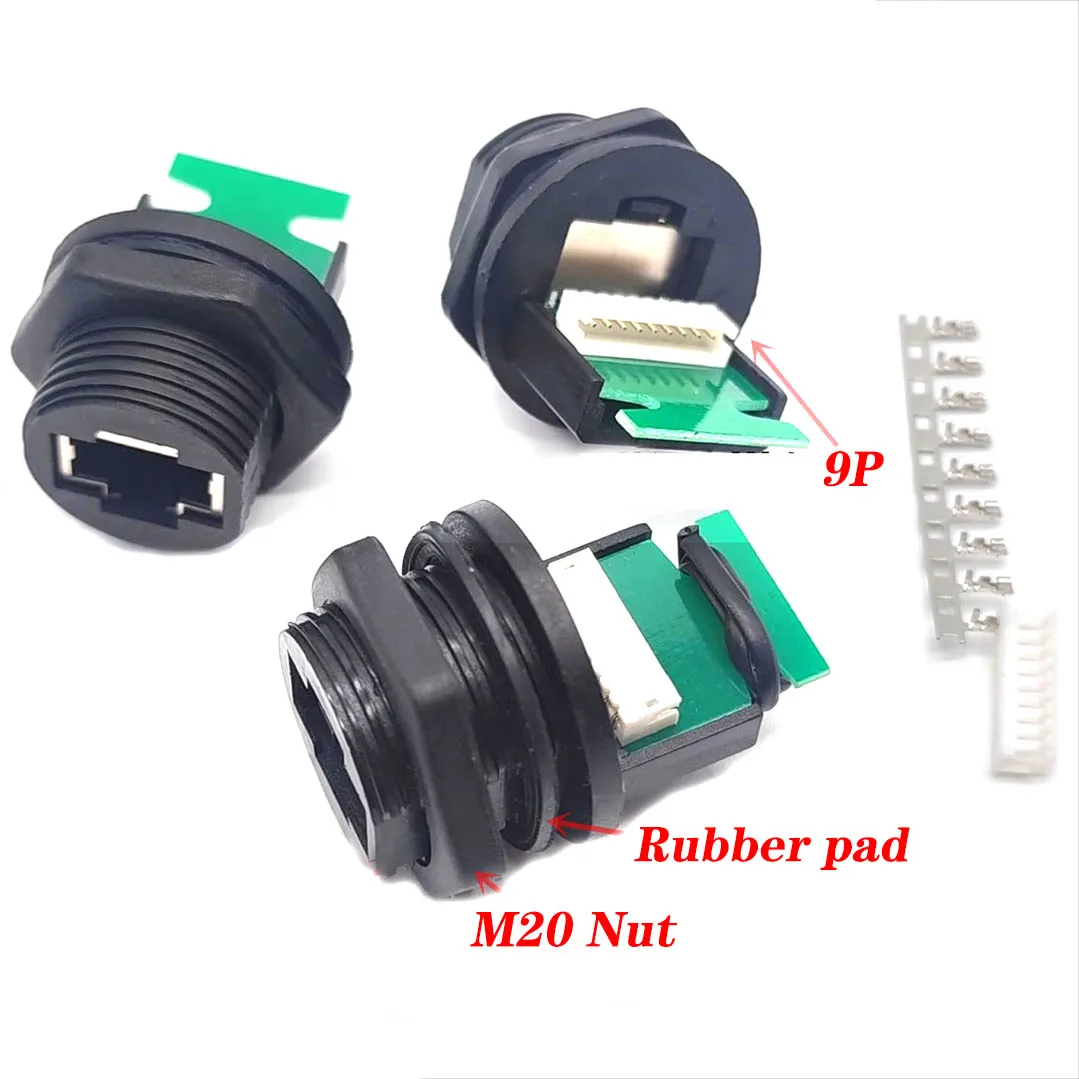 M20 Rj45 Netwerk Waterdichte Connector Buiten Ip68 Recht Door  Rj45 Plug Snel Aansluiten Netwerk Verbinding Adapter