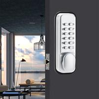 Keyless Mechanical Door Lock with Keypad Push Button Knob Lock Waterproof Combination Door Lock Outdoor Gate Easy to Install