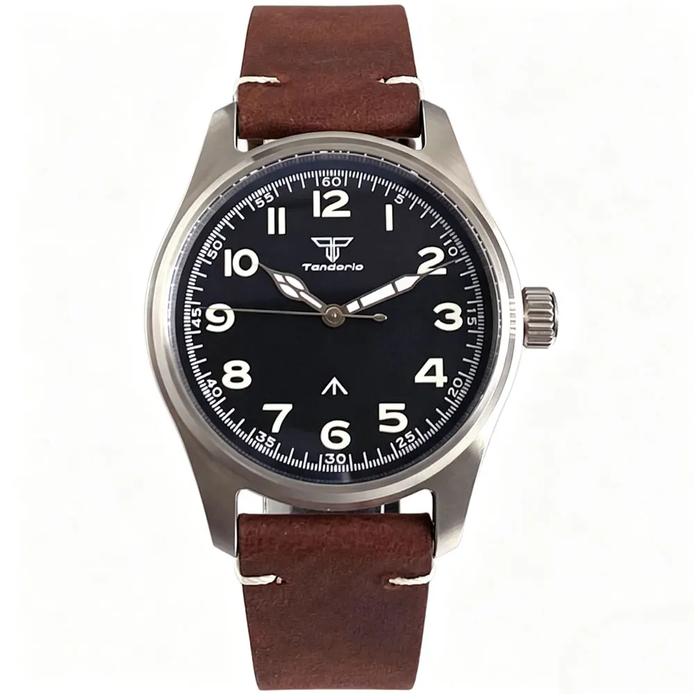Classic Field Series Pilot Watches for Men Black/Blue/Green Face 20ATM VH31 Quartz Watch Luminous Mark Leather Band Reloj Hombre