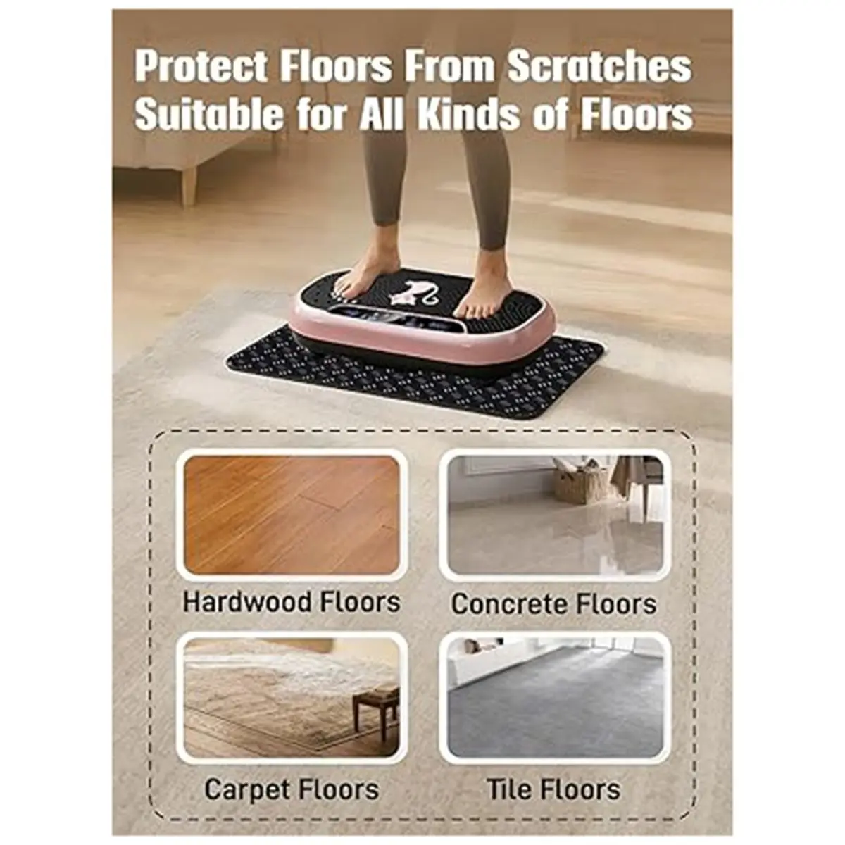 PHONE&GEAR Double Sided Non-Slip Silicone Mat for Most Vibration Platform Machines Reduce Noise Accessories Protect Floors Carp