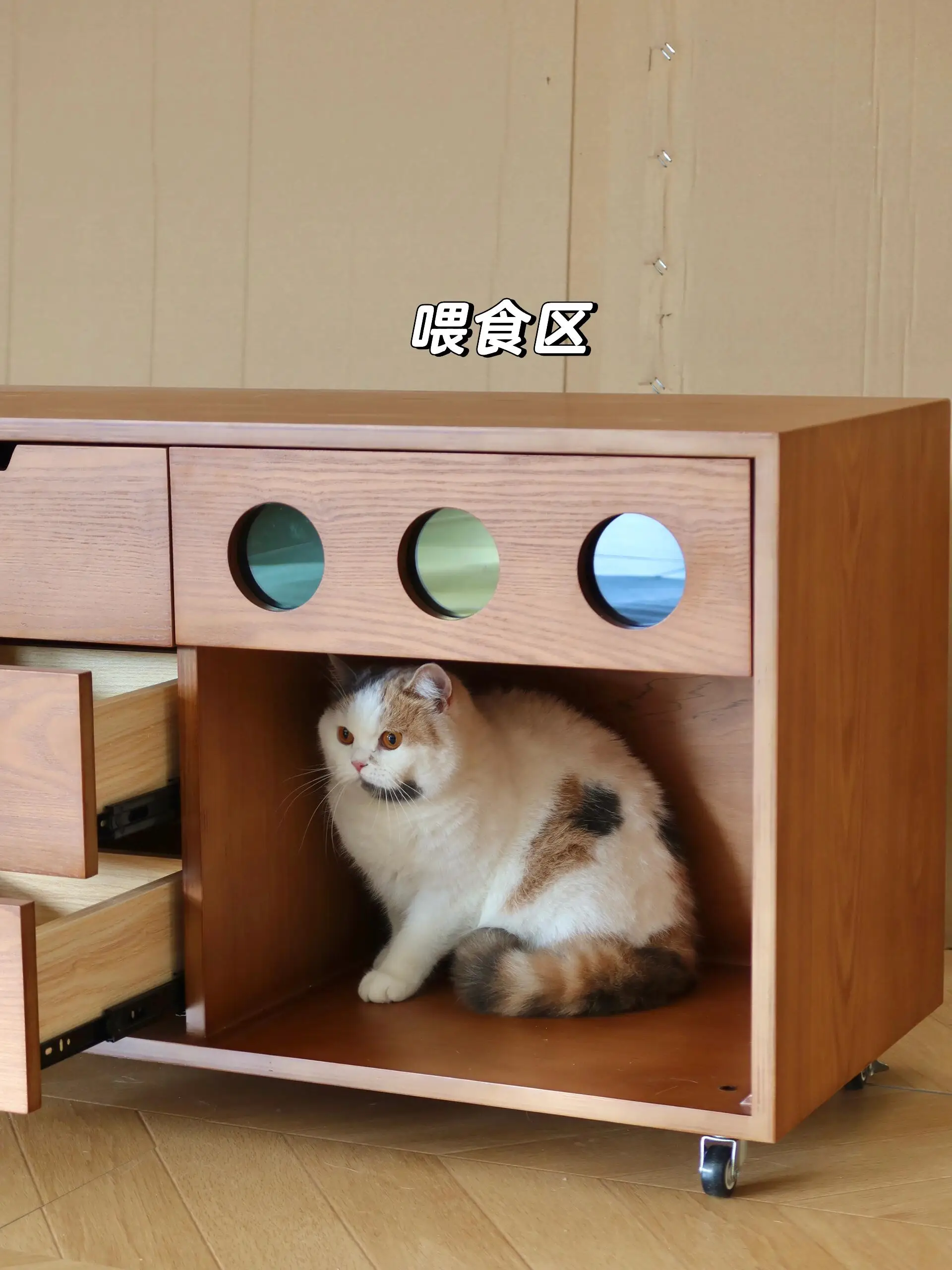 

Factory Price Wooden Cat Furniture Multi-Function Pet Cabinet with Area, Dining Zone and Storage