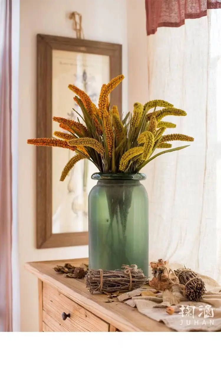 Simulazione fatta a mano di Bouquet di fiori di grano per la casa, la camera da letto, la decorazione della tavola da pranzo, la scena abbinata a oggetti di scena fotografici