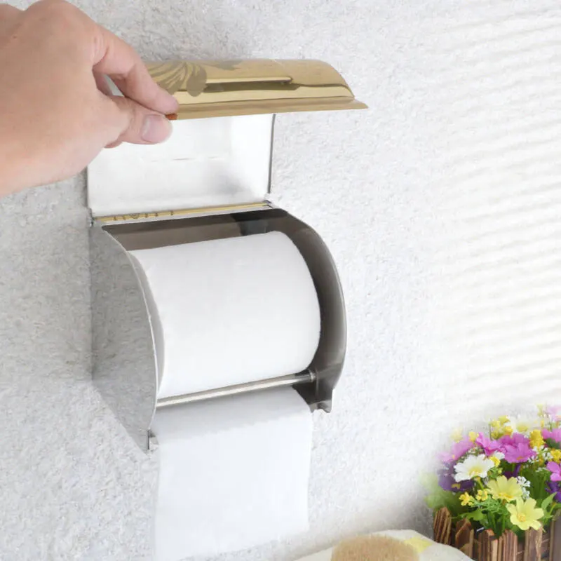 

1pcs Paper Roll Dispenser for Home Use Wall-mounted Bathroom Tissue Paper Holder Waterproof Paper Towel Holder Thickened Toilet