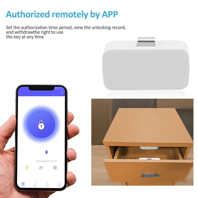 قفل خزانة ملابس غير مرئي ، قفل درج ذكي ، تطبيق بلوتوث ، فتح مجاني ، قفل خزانة الملفات ، T1
