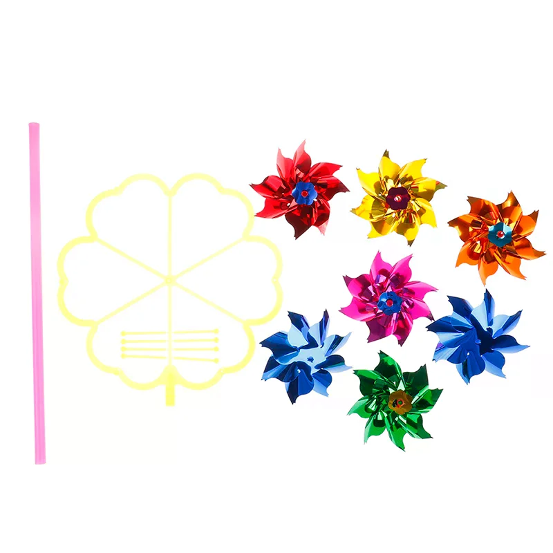 Colorful DIY Sequins Windmill Wind Spinner Home Garden Yard Decoration Kids Toy