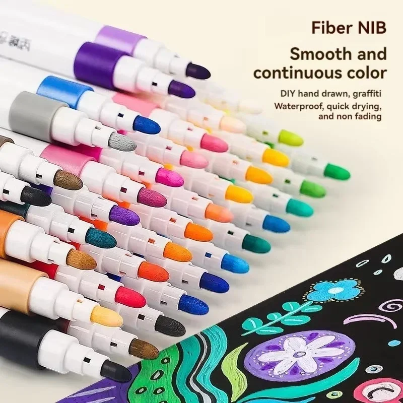 New 80/60 Colors Acrylic Markers Pen Set for Kids Children Stone Paint Pens Set Ceramic Glass Wood Manga Art Supplies School