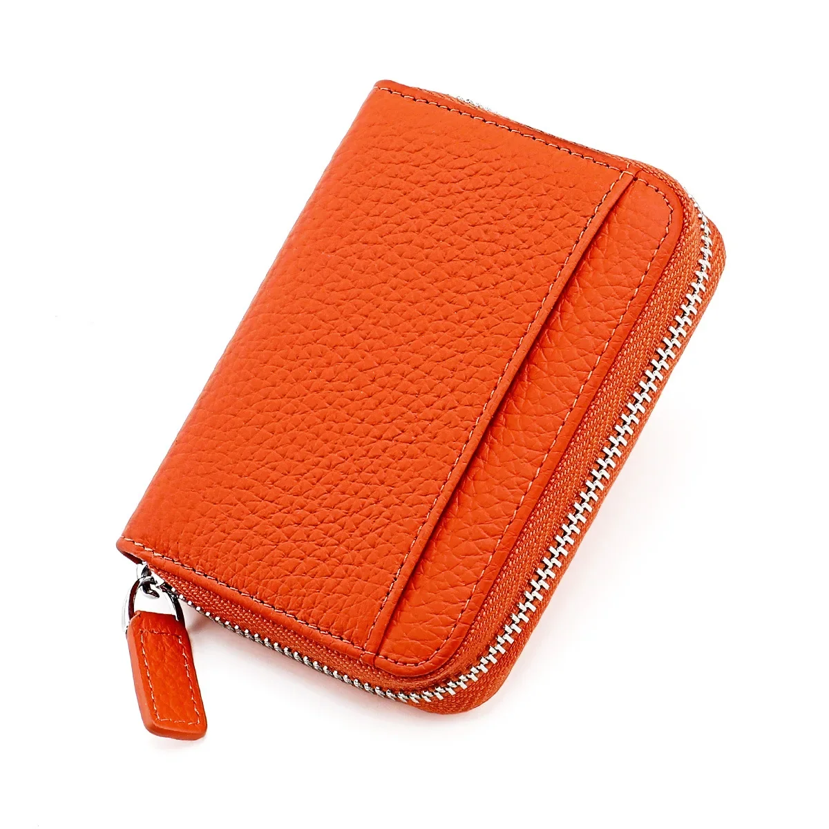 Leather RFID Card Holder Luxury Women's Zipper Card Wallet Change Pouch for Female Credit ID Bank Card Wallet Woman Coin Purse