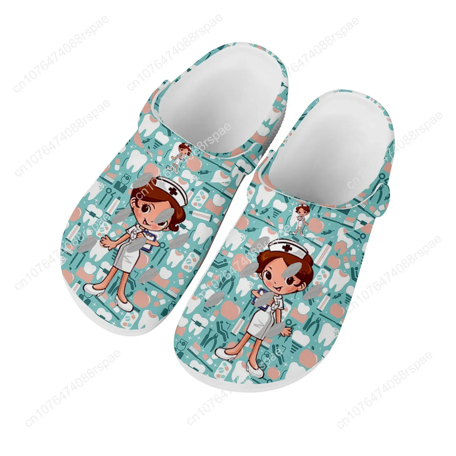 Zahn Zahnarzt Cartoon nach Hause Clogs benutzer definierte Wassers chuhe Herren Damen Teenager Sandalen Garten Clog atmungsaktive Strand Loch Hausschuhe