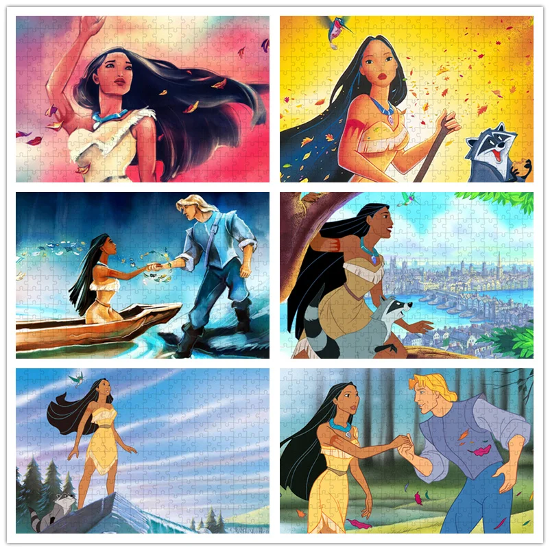 

108/300/500/1000 Pieces Disney Movies Puzzles Intelligence Handmade Toys Princess Pocahontas Jigsaw Puzzles Unique Gifts