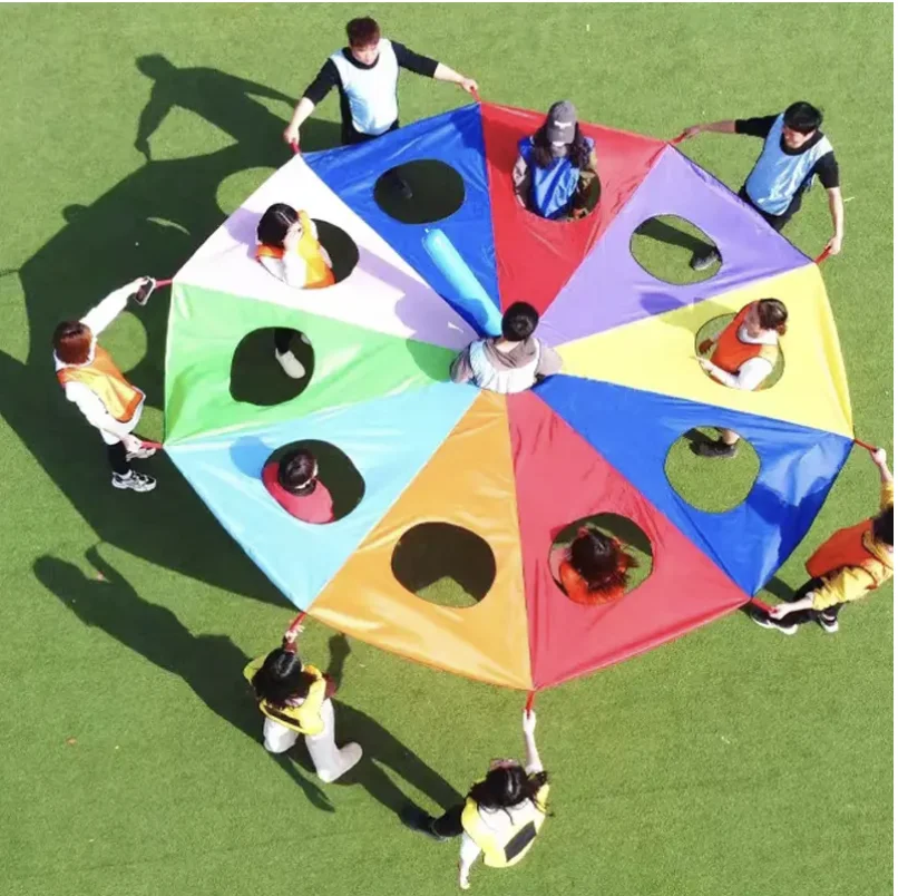 Talpa Tiro Arcobaleno Ombrello Paracadute Multigiocatore Giocattolo interattivo Genitore Bambino Gioco di attività Prop Bambini Sport all'aria aperta