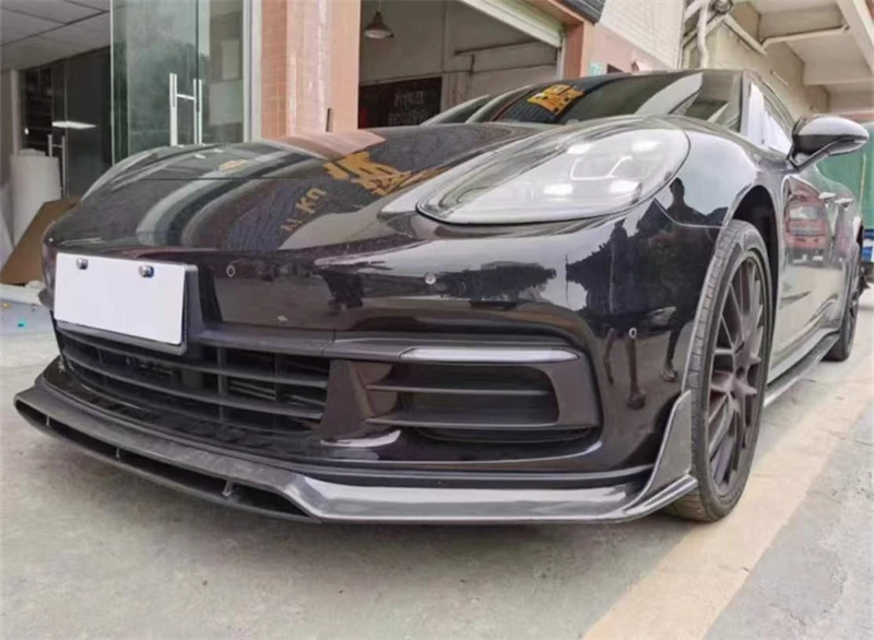 Untuk Porsche Panamera 971 2018 2019 2020 2021 2022 2023 ReaI Kit Spoiler Bibir Bumper Depan Serat Karbon